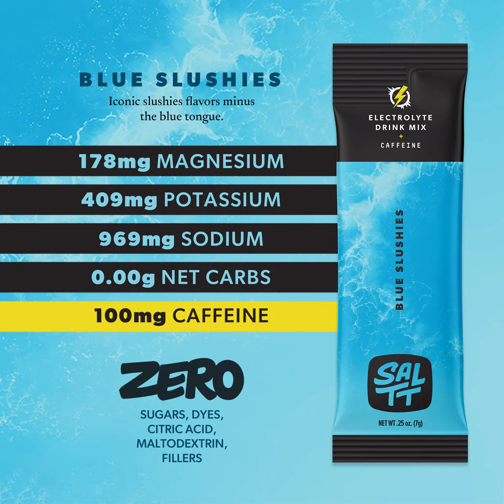 Blue Slushies + Caffeina