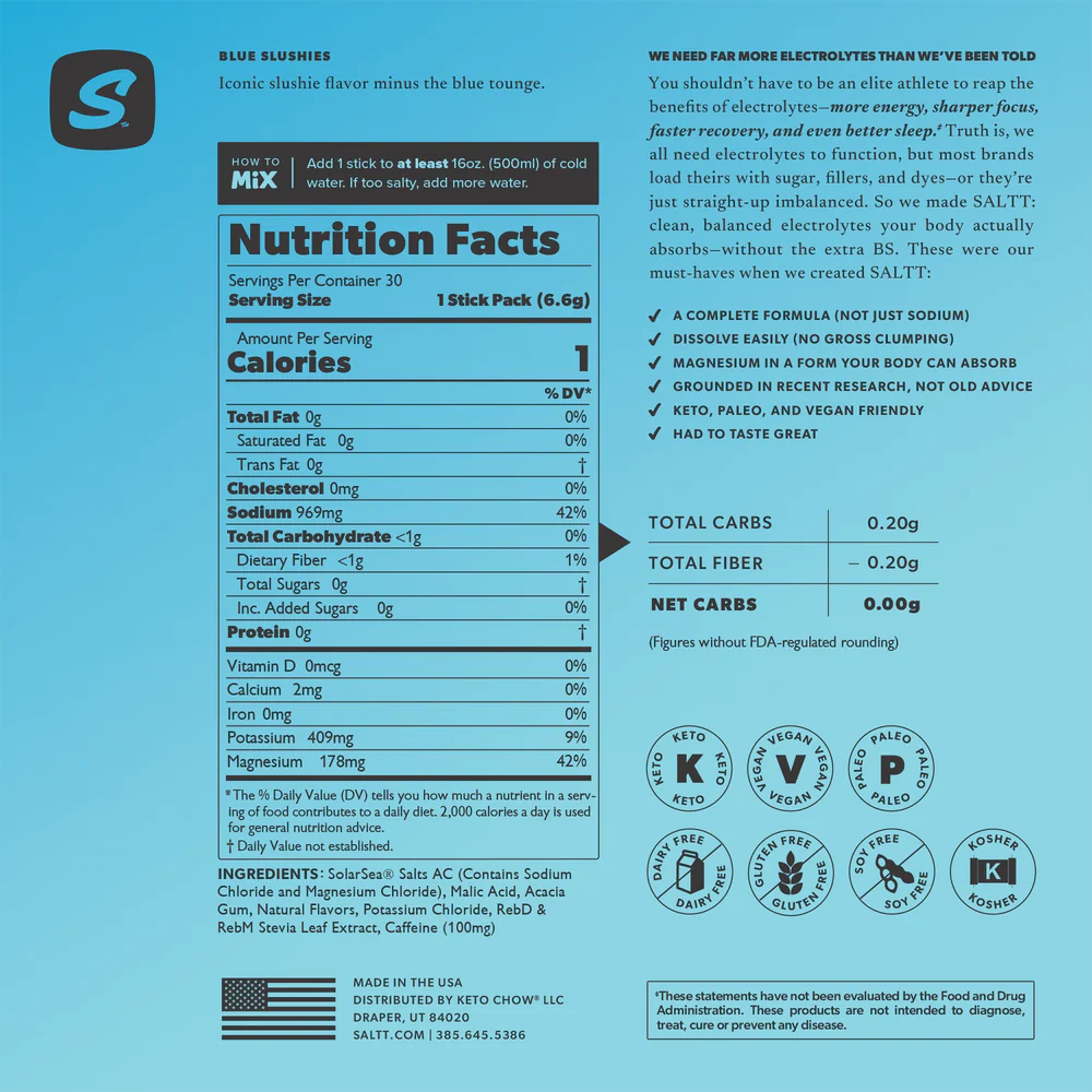 Blue Slushies + Caffeina